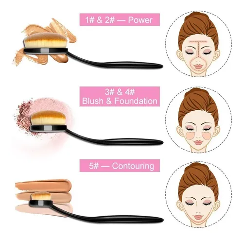 Set De Brochas De Maquillaje Yoseng Ovaladas 10 Piezas Profe