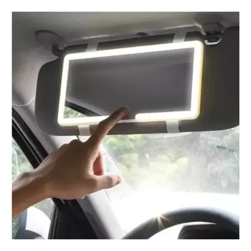 Espejo Con Luz Para El Parasol Del Auto Con 3 Modos De Luz