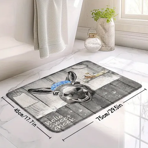Alfombra De Baño Diseño Burrito Gorro Ducha Suave Franela