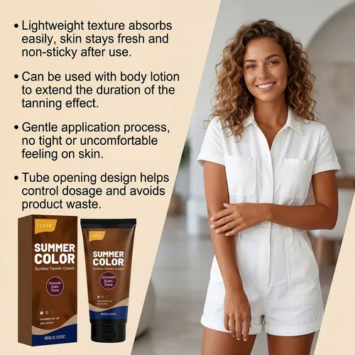 Medium Dark Sunless Tanning Cream, 2.12 Oz Body Self Tanner