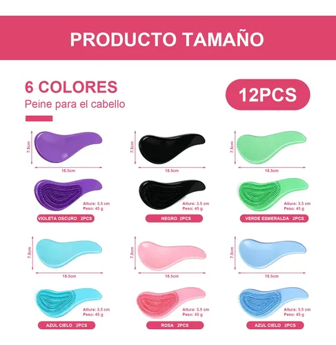12pcs Cepillos Para Alisadoresmasaje Peine Para Cabello