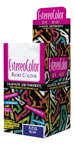 Estereo Color Funky Tintura Azul Sach 47 Gr Caja X 12 Unid