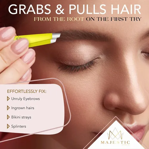 Pinza Fina Punta Inclinada Acero Para Cejas Y Pelos