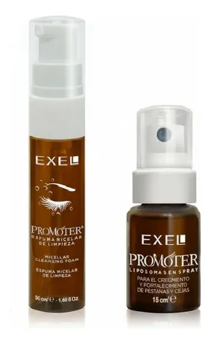 Set Promoter Fortalecedor Cejas Y Pestañas Espuma+spray Exel