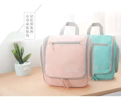 Organizador Neceser Bolso Porta Cosmeticos Maquillaje Percha Color Gris