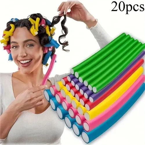 Set De 20 Rulos De Espuma Para Cabello Sin Calor, Flexi Rods