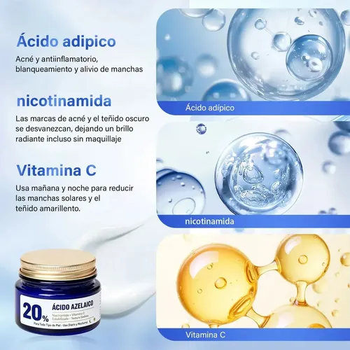 Cc///crema De Ácido Azelaico 20 /acné Y Tono Opaco//dd
