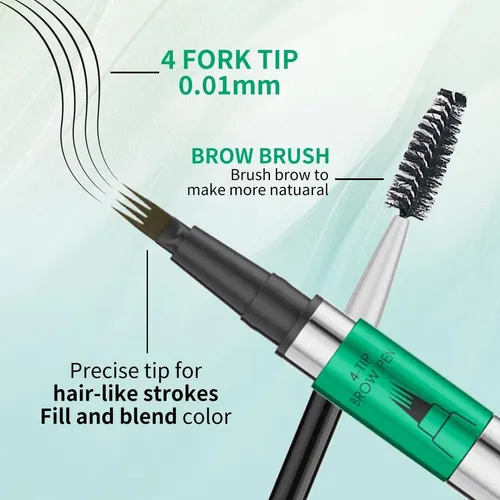 Lapiz Cejas Microblading Marrón Oscuro 4 Puntas W3w
