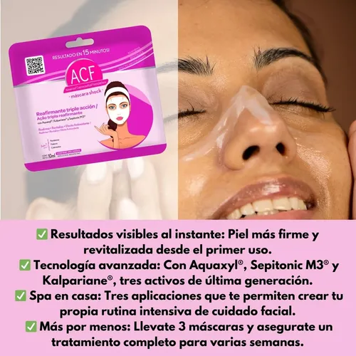 Mascara Facial Acf X3 Reafirmante Tensora Antiarrugas Tela
