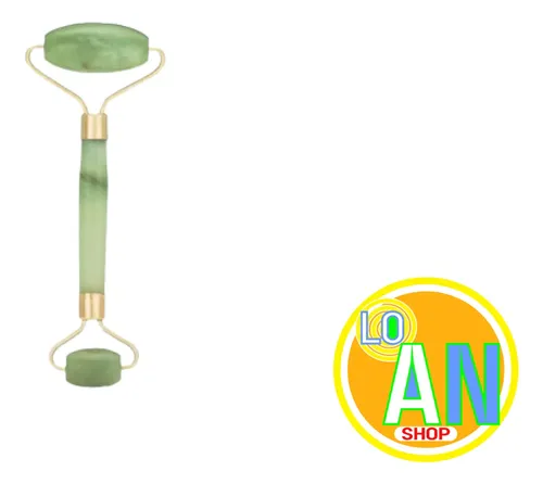 Rodillo Masajeador Facial Piedra Jade Natural Antiarrugas
