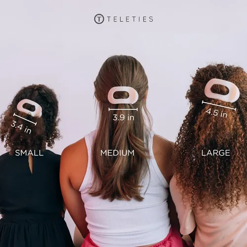 Clip Pelo Teleties Mediano Redondo Plano Carey Fuerte Agarre