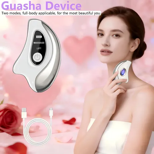 Masajeador Rostro Gua Sha Electrico 2 Modos Calor Vibracion