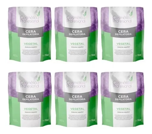 Cera Depilatoria Vegetal Cosmética Profesional 1kg X6uni