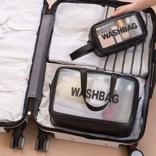 Neceser Bolsas Portátil De Maquillaje Transparente 2 Pcs [