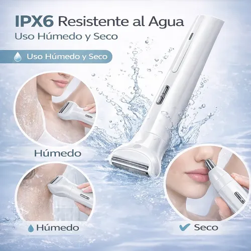 Afeitadora Y Recortadora Eléctrica 5 En 1 Para Mujer, Recarg