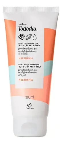 Crema Corporal Natura Tododia Con Nutrición Prebiótica que se adapta a los Cambios de la Piel Macadamia 200 ML