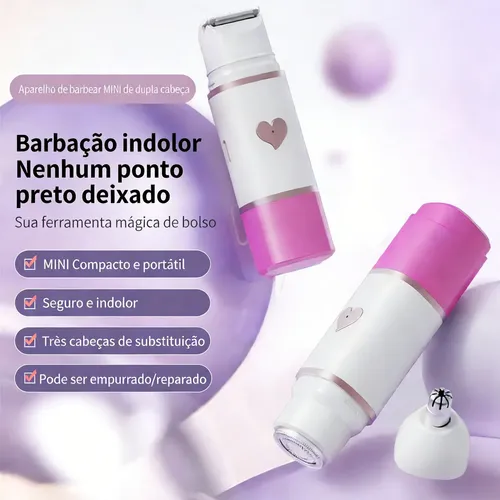 Afeitadora Mini Dual Sin Dolor Portátil Rosa