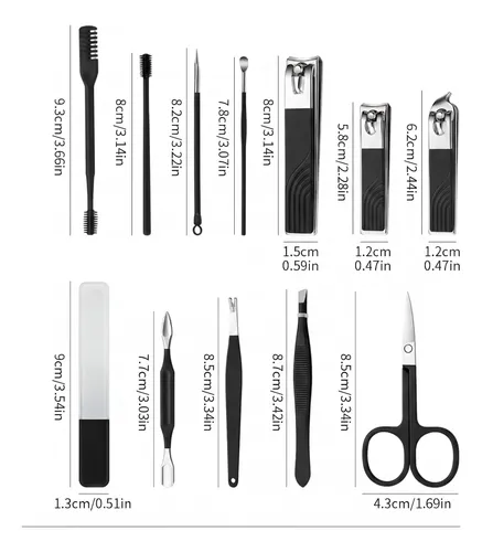 Set Manicura Pedicura Estuche Valija Con Ruedas 12 Piezas