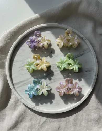 Broches Para El Pelo X3 Tornasolado Flores Urbanchic 1013