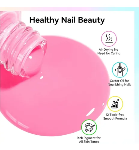 Kit Esmalte De Uñas Nailshion 16 Colores Base Top Coat 10ml