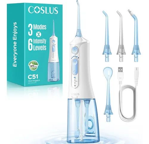 Irrigador Bucal Coslus C51 Portatil 3 Modos 6 Niveles 300ml