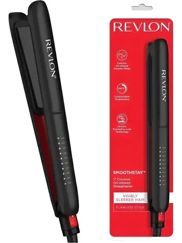 Plancha de pelo Revlon SmoothStay de 10 niveles de calor Placas ceramicas negra