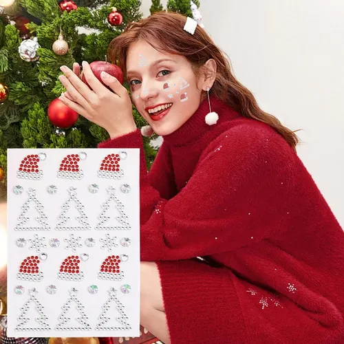Pegatinas Navideñas Con Diamantes De Imitación For La Cara