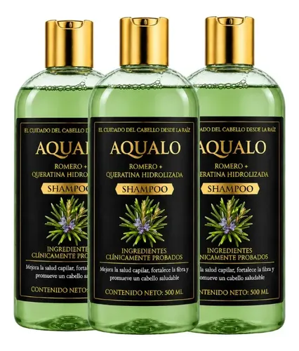 Shampoo Aqualo Pack 6 Meses Crecimiento Y Menos Caída