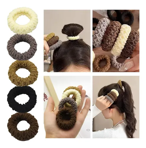 # 136pcs Gomitas Cabello Donas Maquillaje Mujer Ligas .z