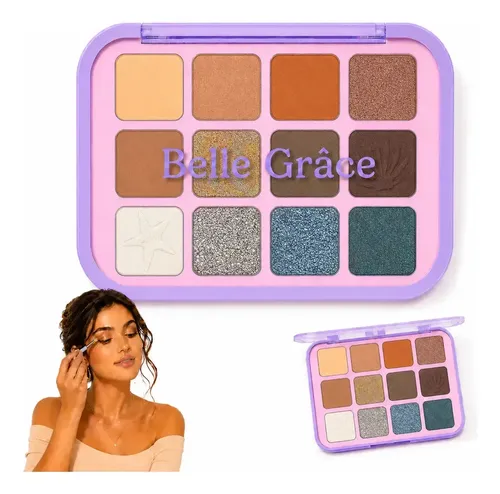 Paleta Tono 04 Sombras De Ojos 12 Colores Mate Brillante Maquillaje Rostro Veoquiero