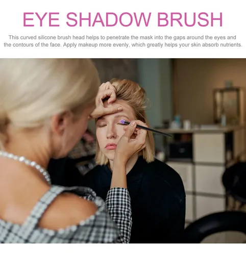 Práctico Cepillo De Silicona Para Sombra De Ojos, 5 Unidades