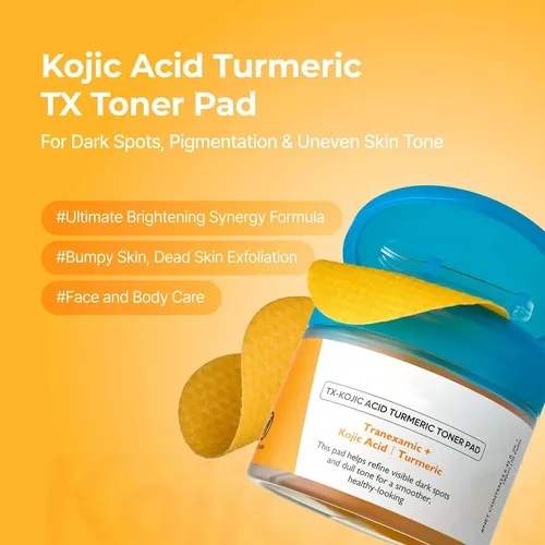 Pads Faciales Tónico Cúrcuma Exfoliantes X70