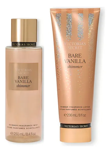 Kit Victoria Secret Bare Vanilla Shimmer Body Splash + Crema