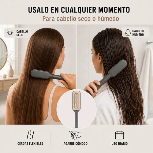 Peine De Pelo Autolimpiante Cerdas Retráctiles Unisex X4u