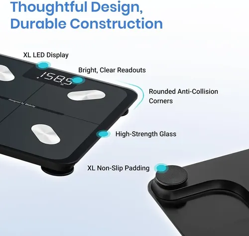 Báscula Digital Etekcity Bluetooth Con Medidor Grasa Corporal Negra