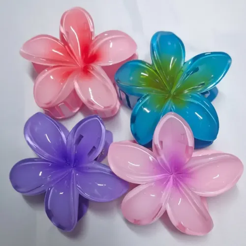 Set X4 Broches Hibiscus Para Pelo – Pack 4 Flores Hawaiianas Surtido