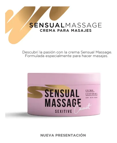 Crema Sexitive Sensual Massage Corporal Perfumada Aroma Coco
