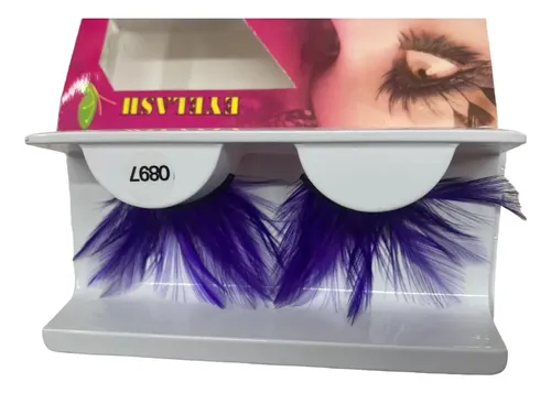 Pestañas Postizas Pluma Fantasía Maquillaje Artísticos Par