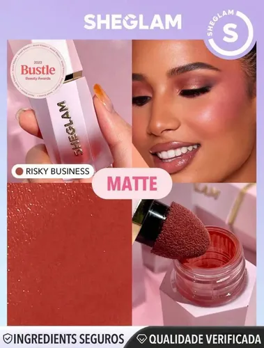 Sheglam Color Bloom Dayglow Liquid Blush Shimmer Finish Tono del maquillaje Risky Bussines
