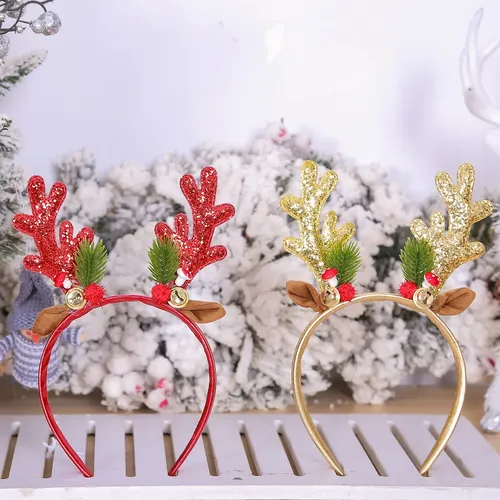 Cinta De Campanas Navidad Con Astas Brillantes Chica ,