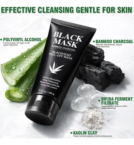 Mascarilla Peel-off Carbón Para Puntos Negros Con Cepillo