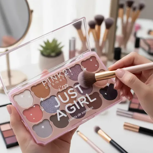 Paleta 15 Sombras Mixtas Osito Im Just A Girl Pink21