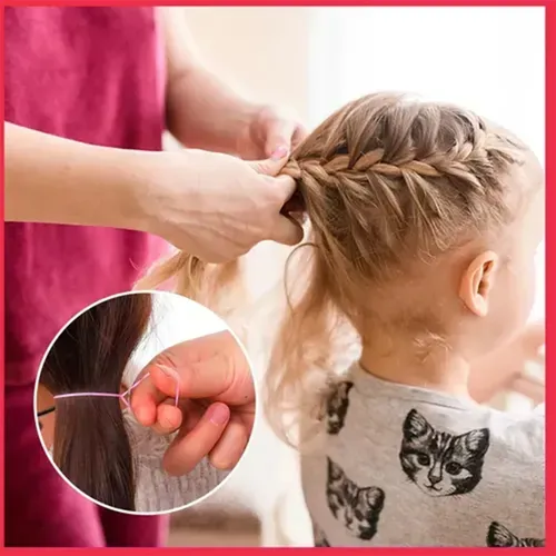 Diadema Niña Con Trenza Y Tiara, Conjunto De Cabello Rosa 38