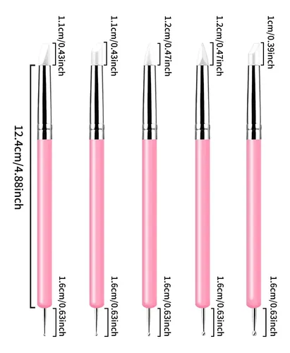 Set Profesional Uñas 10 Piezas Rosa Para Nail Art 3d