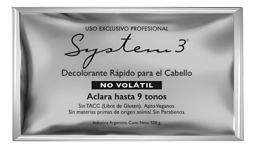 Polvo Decolorante Rapido X 500g System 3