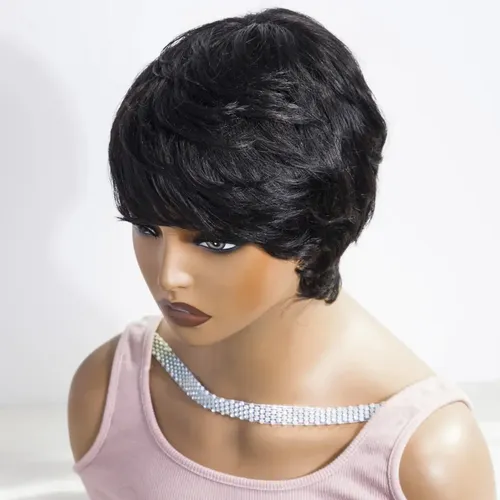 Pelucas Cortas Para Mujer, 100% Para Cortar, Pelo Elegante,