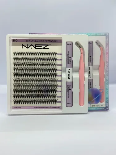 Kit Pestañas Naez 30d 0.07d Extension Punto Adhesivo Sellado
