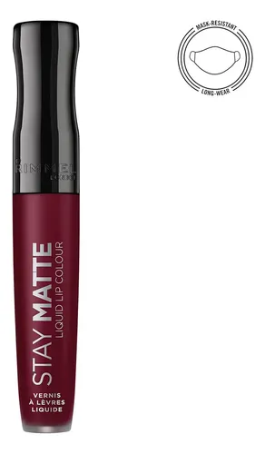 Labial Liquid Lip Colour Mate tono Plum This Show Rimmel London