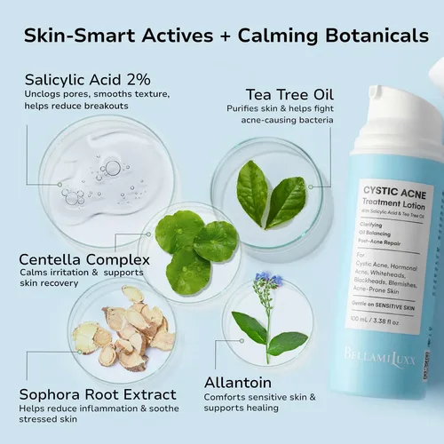 Crema De Tratamiento Del Acné Bellamiluxx Para Rostro Con 2% Acneica Día/noche