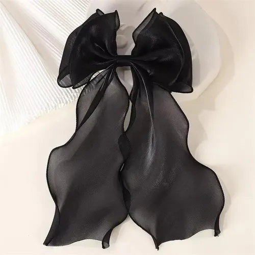 2 Piezas Pinza De Pelo Con Lazo De Moda . Negro C